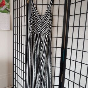 Xhilaration Black and White Striped Maxi Dress